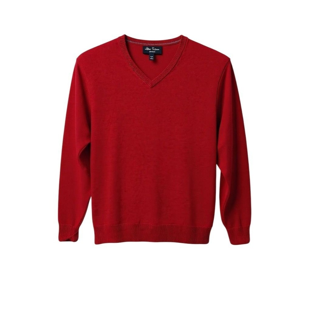 Cremieux‎ Men's 2XL Red Luxury Cashmere V-Neck Sweater Pullover